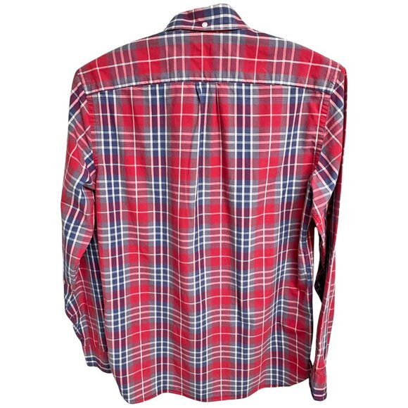 J. Crew Red Plaid 2 Ply Cotton Collared Button Up Shirt - Picture 6 of 8